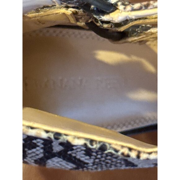 Banana Republic Snakeskin Open-Toe Heels 9M Leather Upper Side Cutout Lace-Up St - Picture 5 of 12